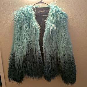 SpiritHoods Teal and Navy Faux Fur Teddy Jacket
